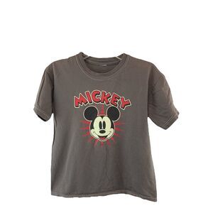 Disney Youth Mickey Mouse T-Shirt Size Small Gray Graphic Shirt Tee Short Sleeve